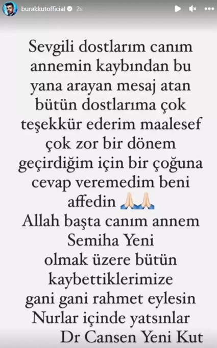 Burak Kut'un acı günü!